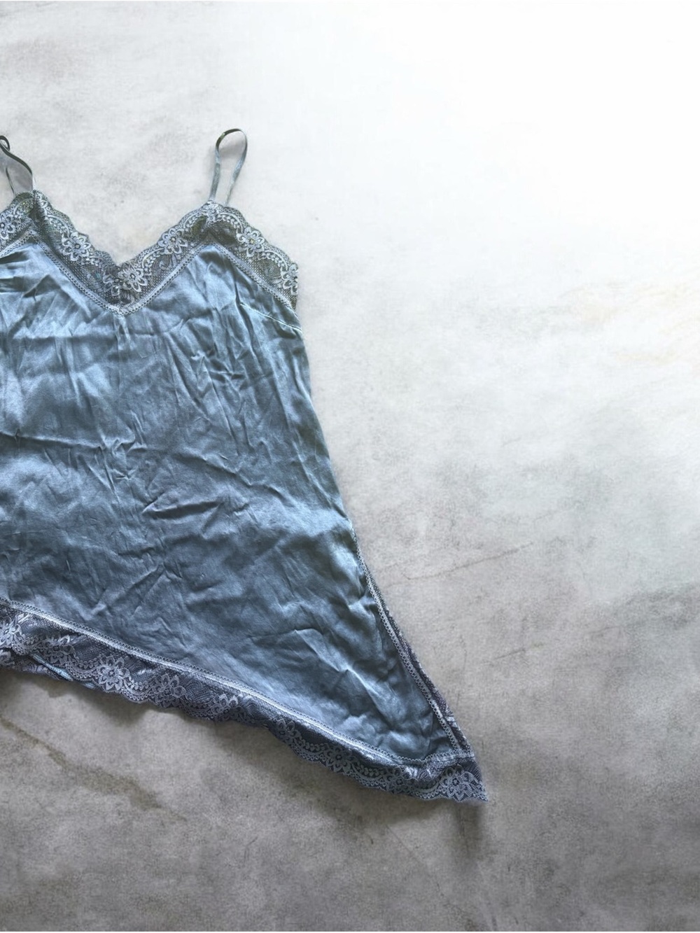 Women's Lace Trim Slip Nightdress - Light Blue